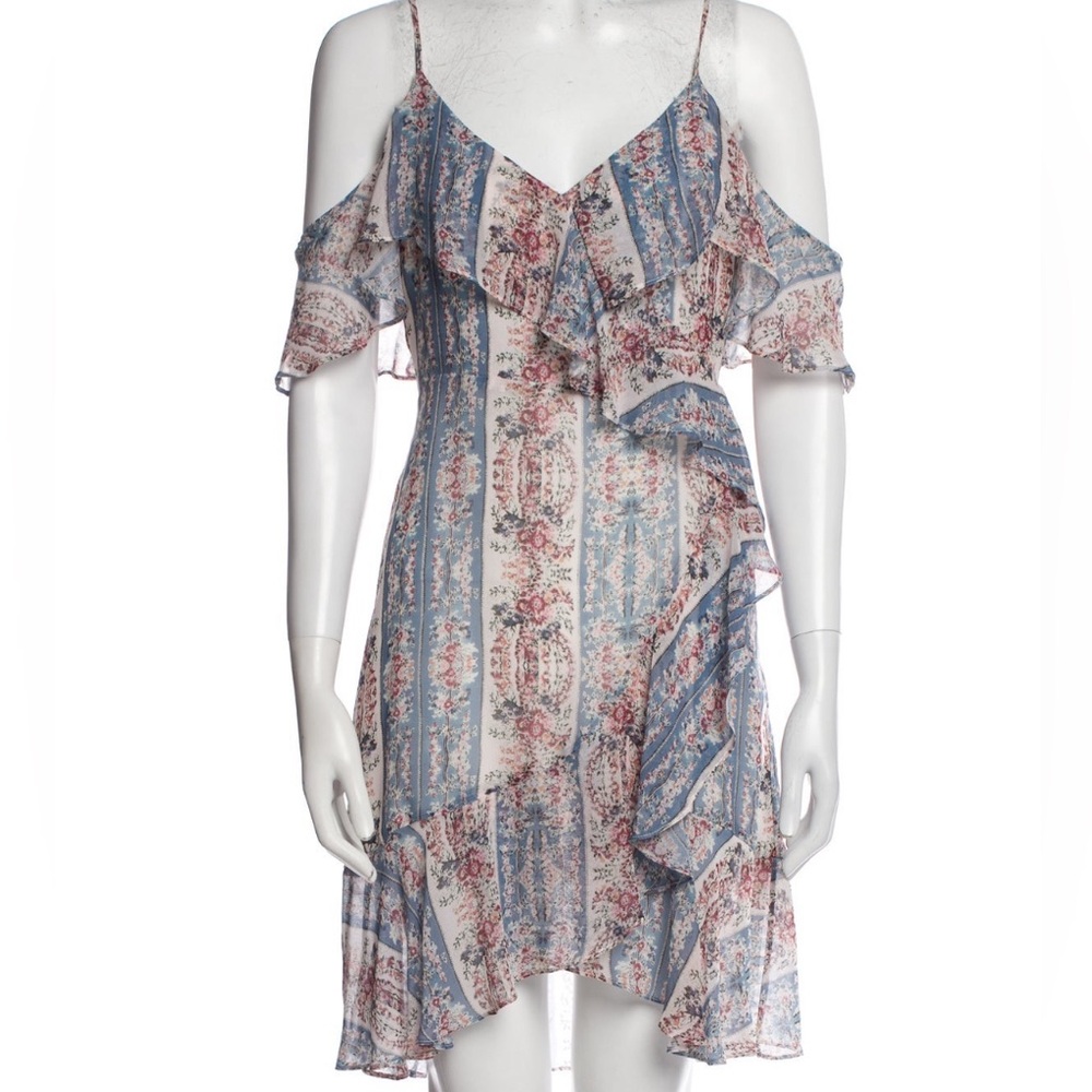 Intermix Silk Dress in Blue & Pink sz 2